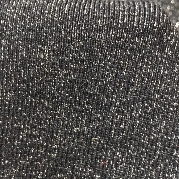 Loft black w silver metallic knit long sleeve sweater dress NWT - Picture 6 of 7